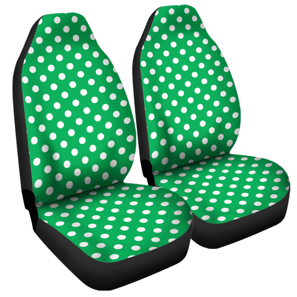 Green And White Polka Dot Pattern Print Universal Fit Car Seat Covers