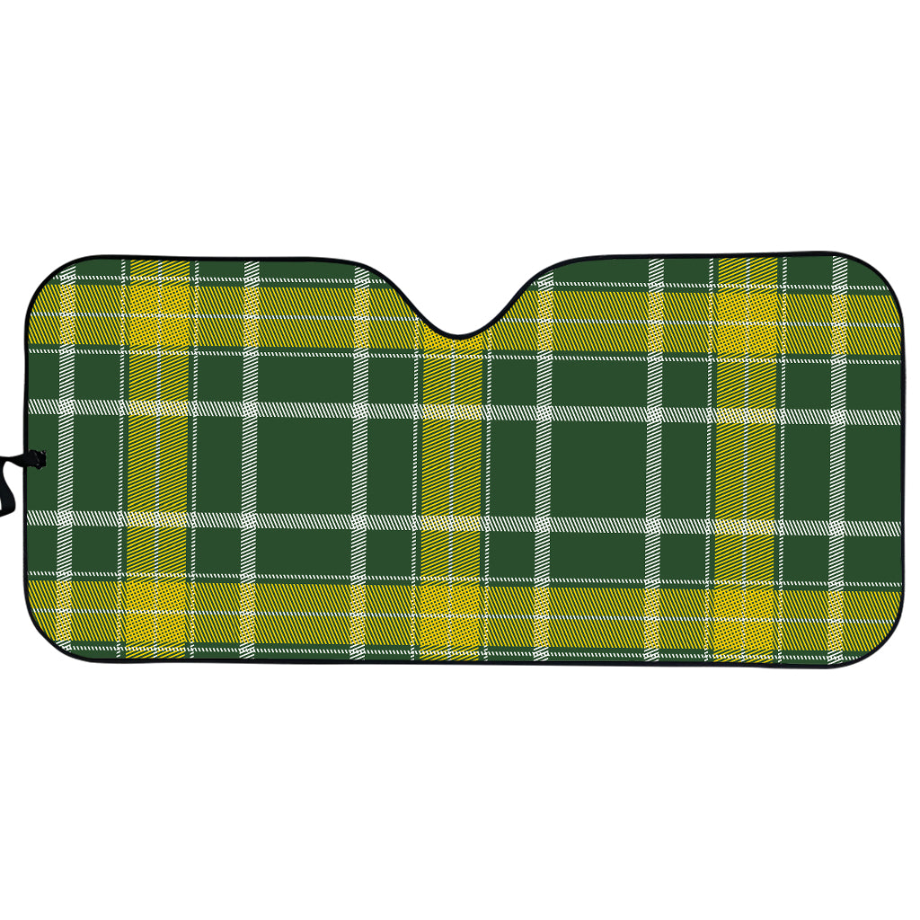 Green And Yellow Stewart Tartan Print Car Sun Shade