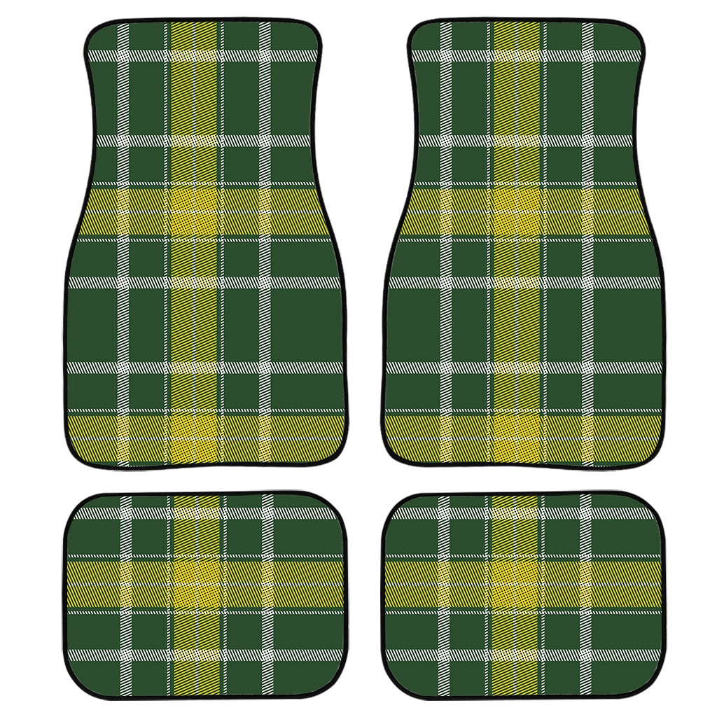 Green And Yellow Stewart Tartan Print Front and Back Car Floor Mats