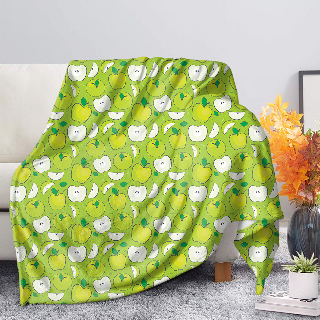 Green Apple Fruit Pattern Print Blanket