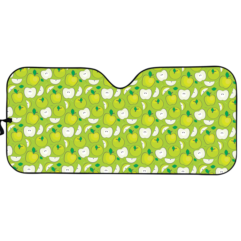 Green Apple Fruit Pattern Print Car Sun Shade