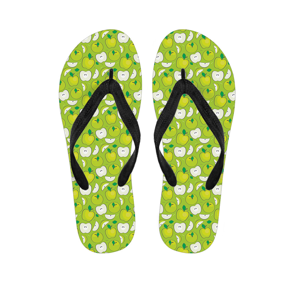 Green Apple Fruit Pattern Print Flip Flops