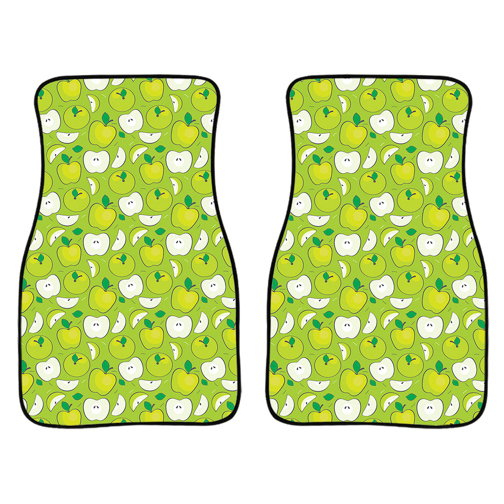 Green Apple Fruit Pattern Print Front Car Floor Mats