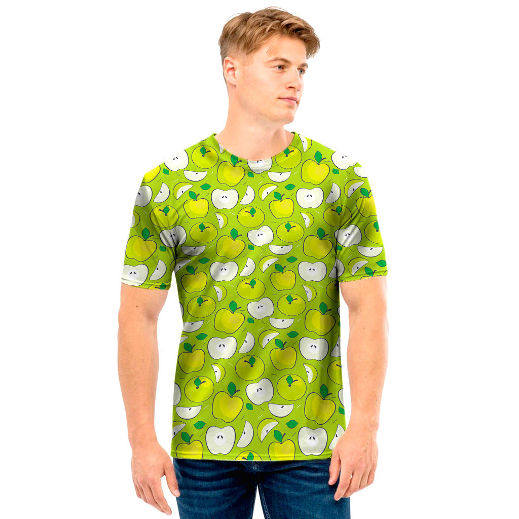 Green Apple Fruit Pattern Print Men's T-Shirt