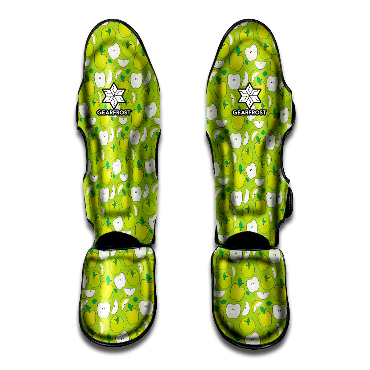 Green Apple Fruit Pattern Print Muay Thai Shin Guards