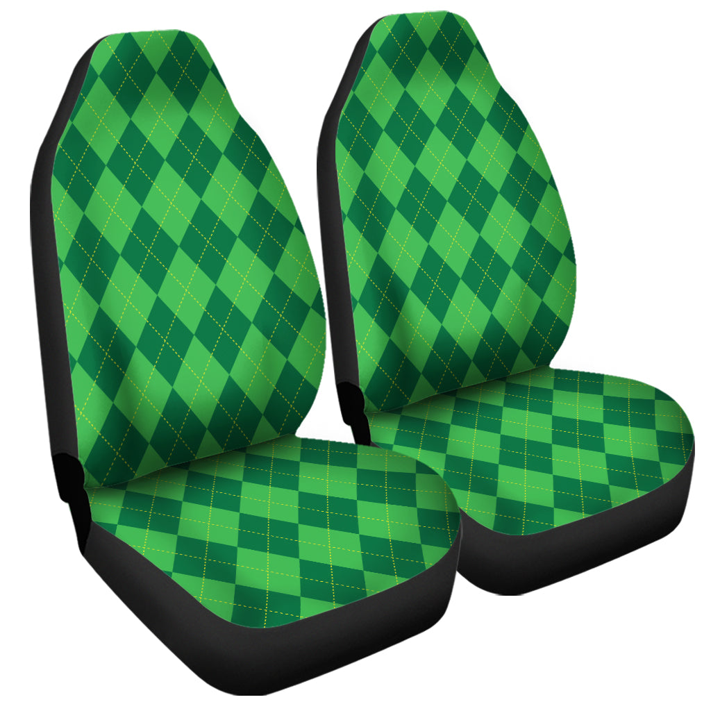 Green Argyle Pattern Print Universal Fit Car Seat Covers