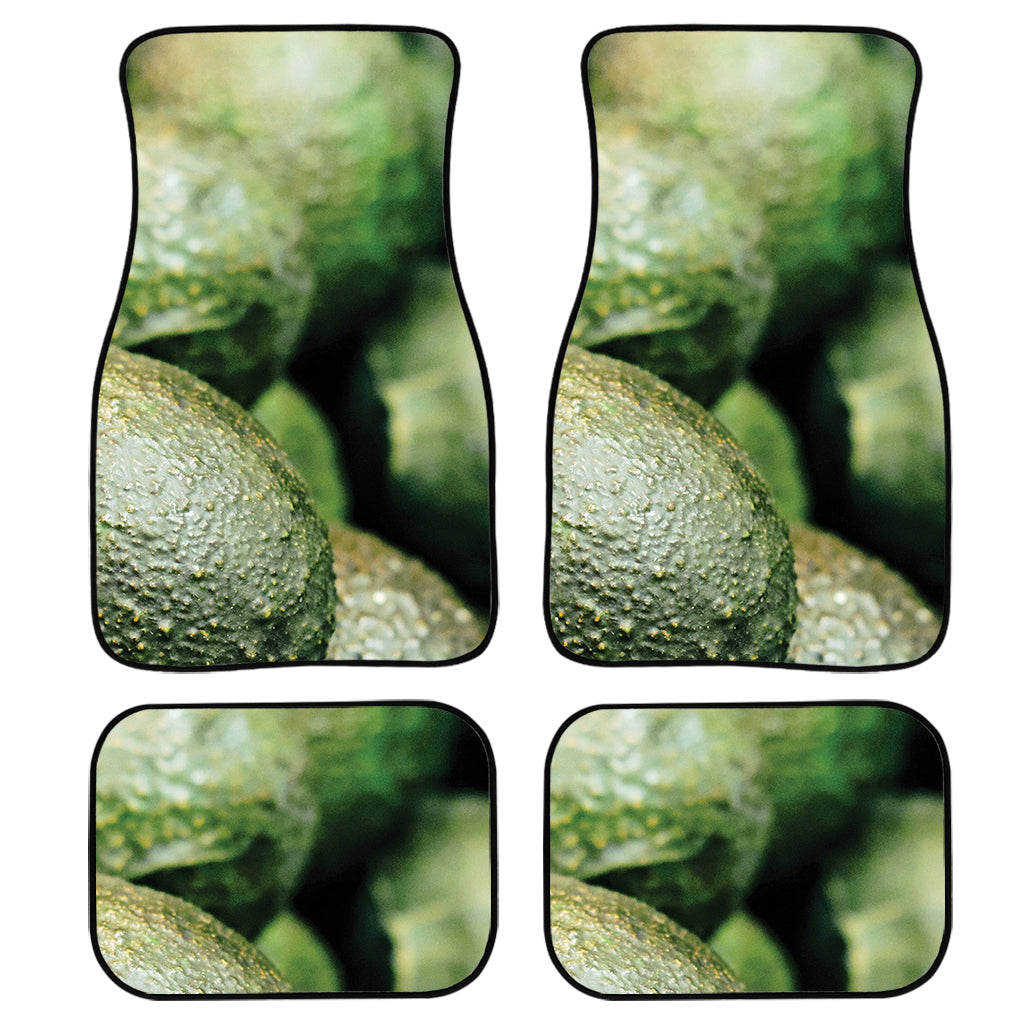 Green Avocado Print Front and Back Car Floor Mats