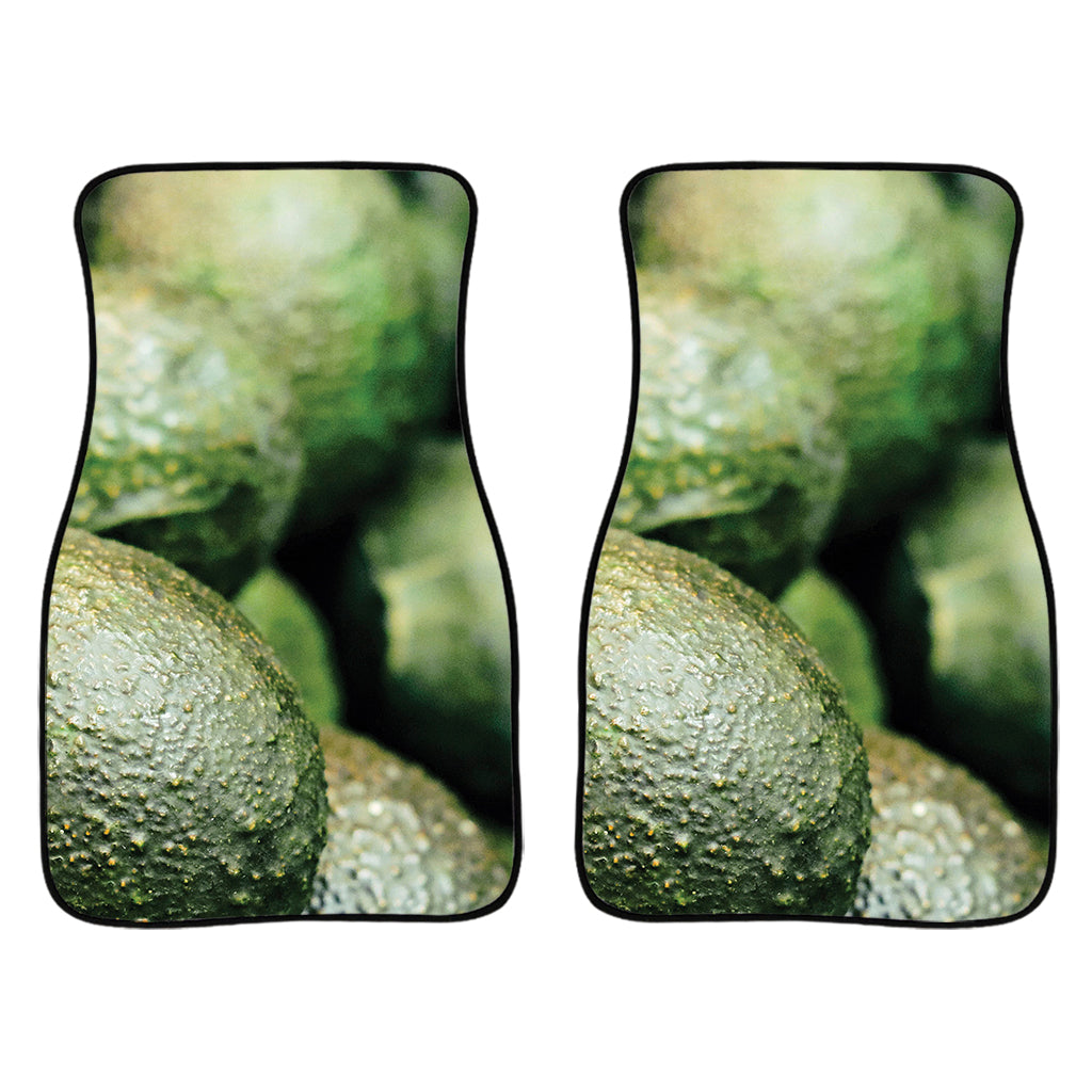 Green Avocado Print Front Car Floor Mats