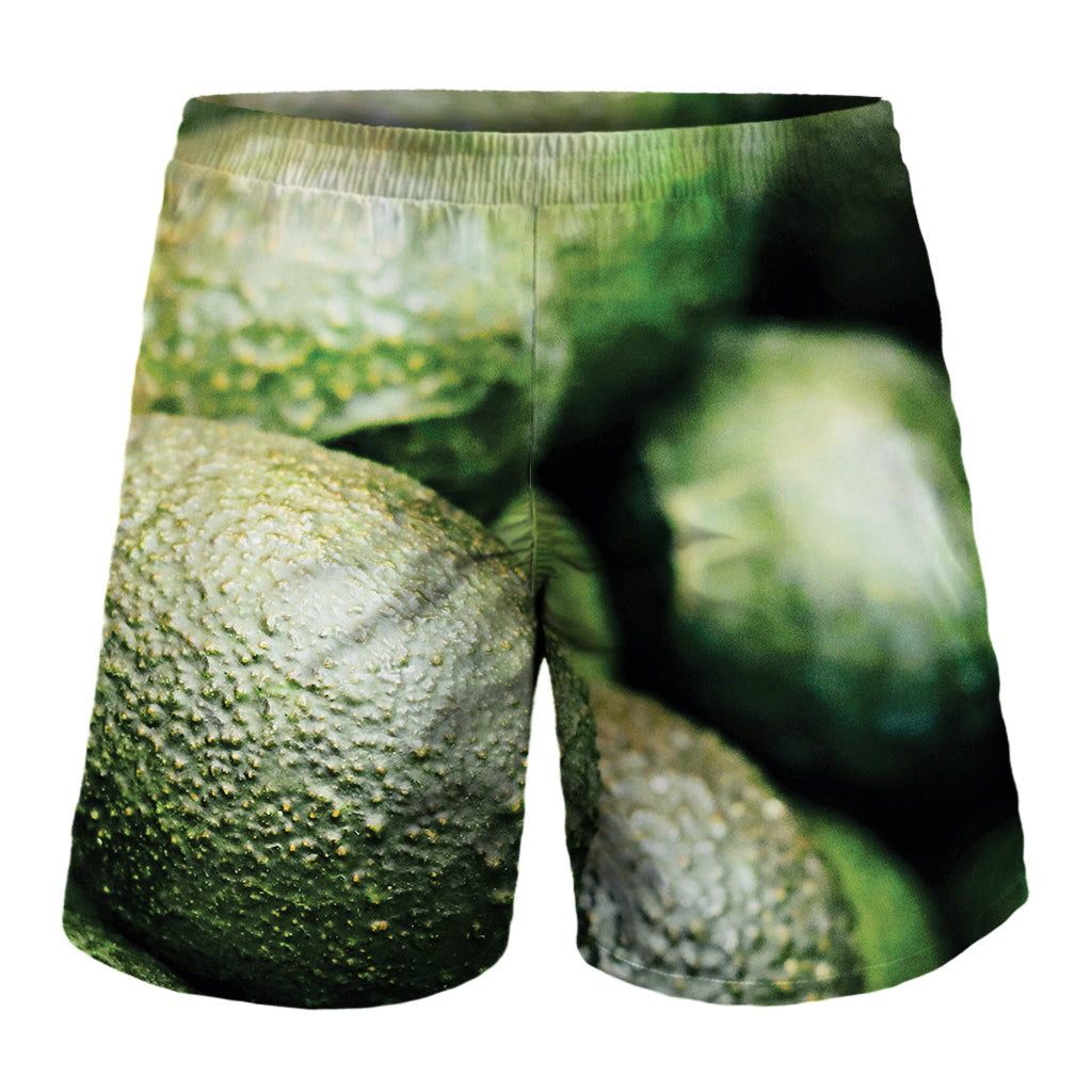 Green Avocado Print Men's Shorts