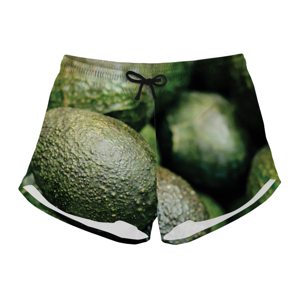 Green Avocado Print Women's Shorts