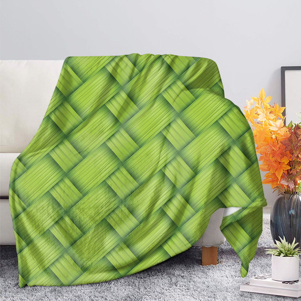 Green Bamboo Texture Print Blanket