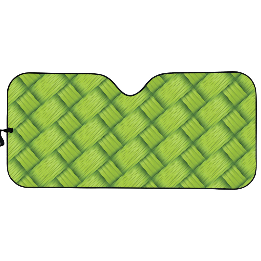 Green Bamboo Texture Print Car Sun Shade