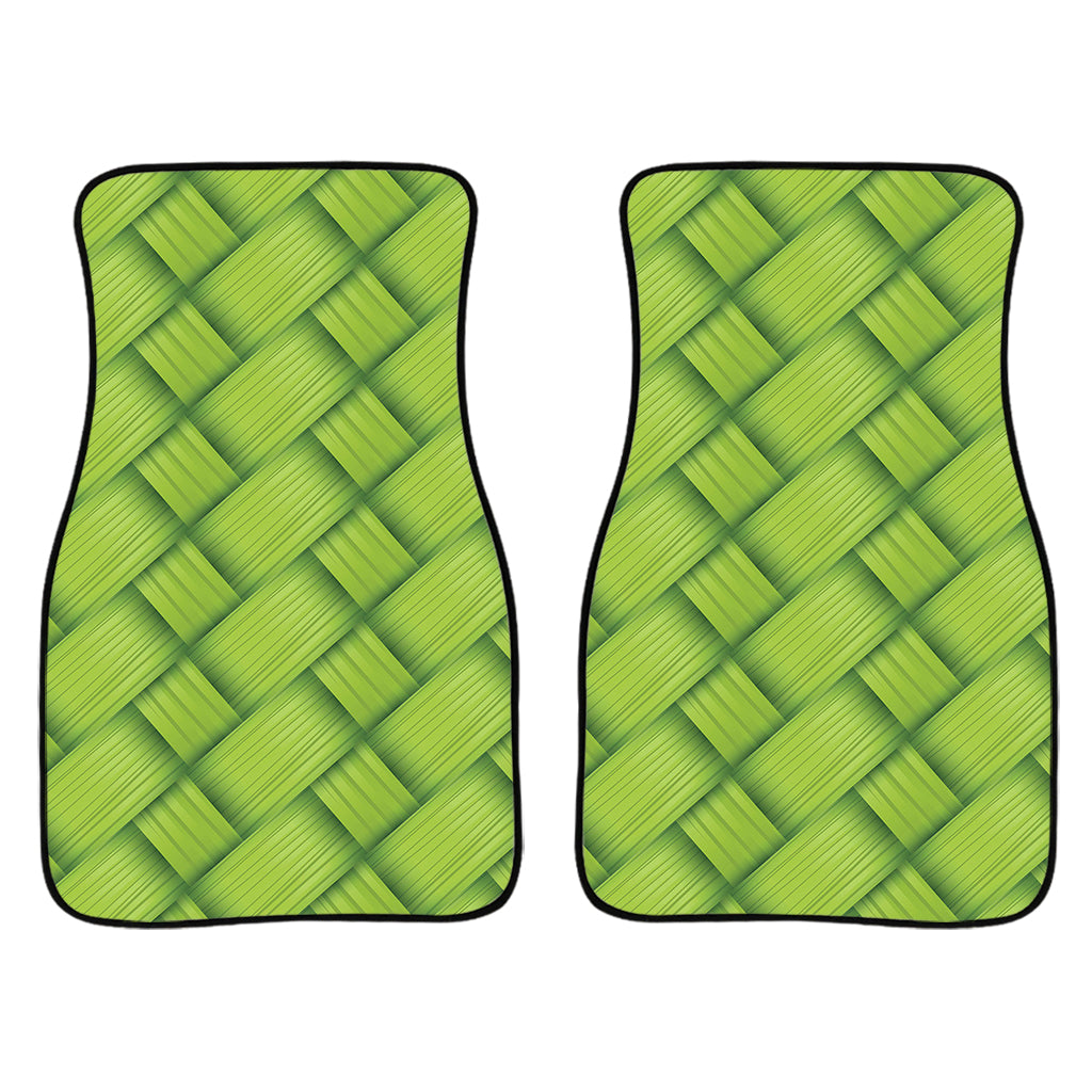 Green Bamboo Texture Print Front Car Floor Mats