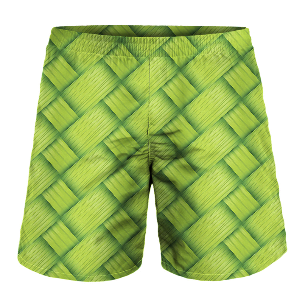 Green Bamboo Texture Print Men's Shorts