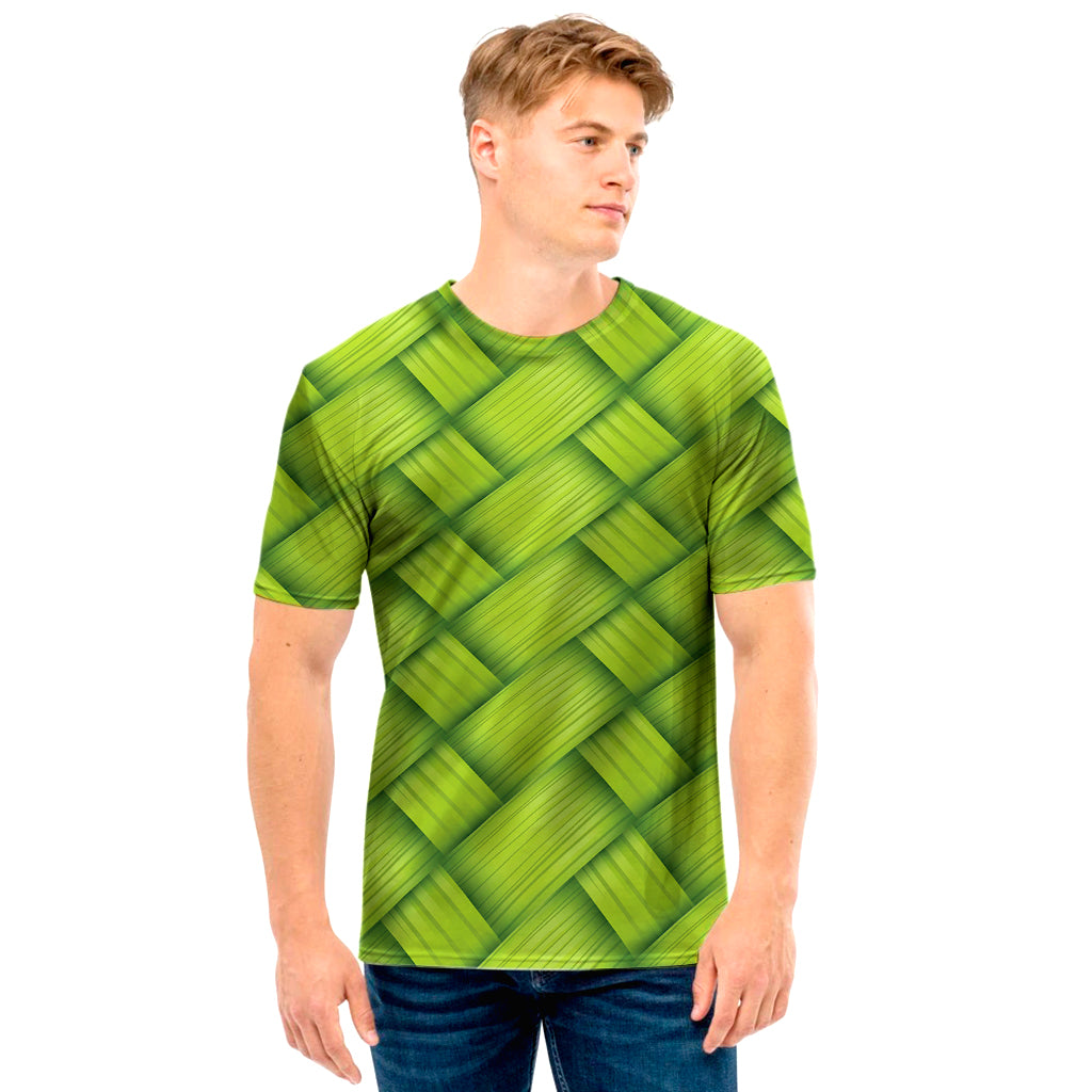 Green Bamboo Texture Print Men's T-Shirt