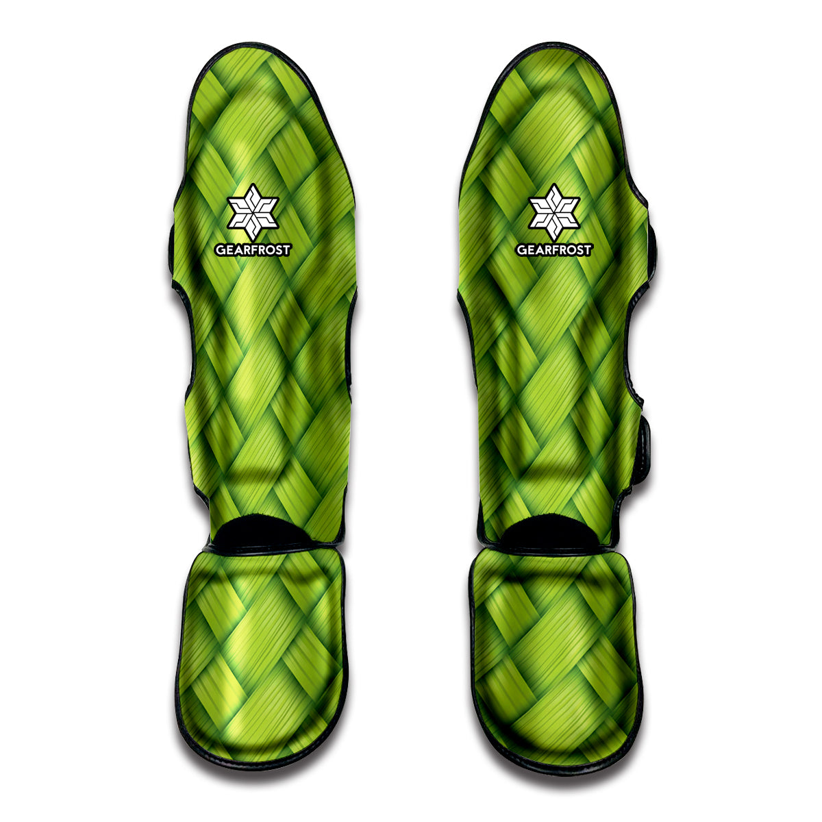 Green Bamboo Texture Print Muay Thai Shin Guards