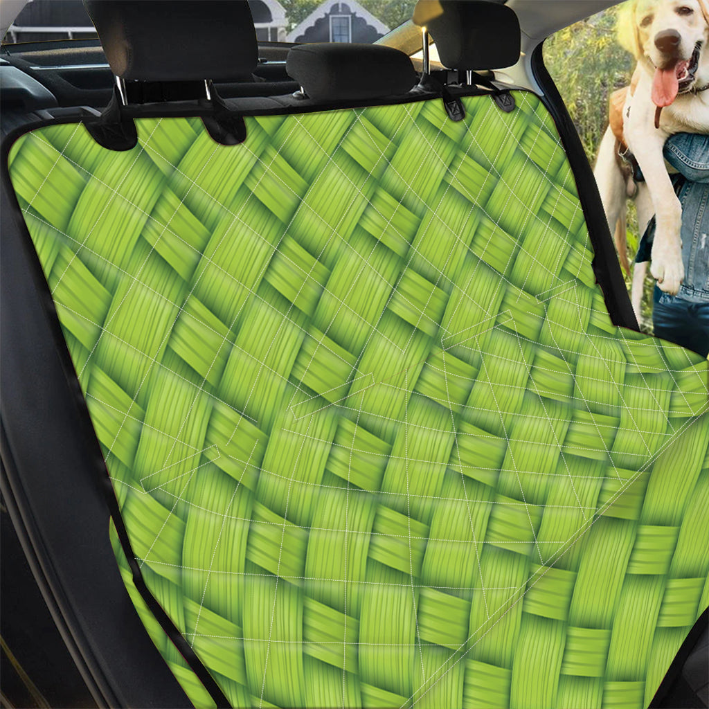 Green Bamboo Texture Print Pet Car Back Seat Cover