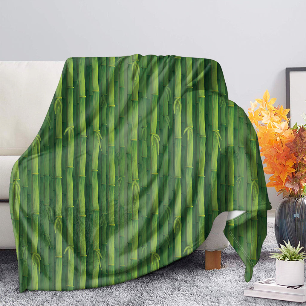 Green Bamboo Tree Pattern Print Blanket