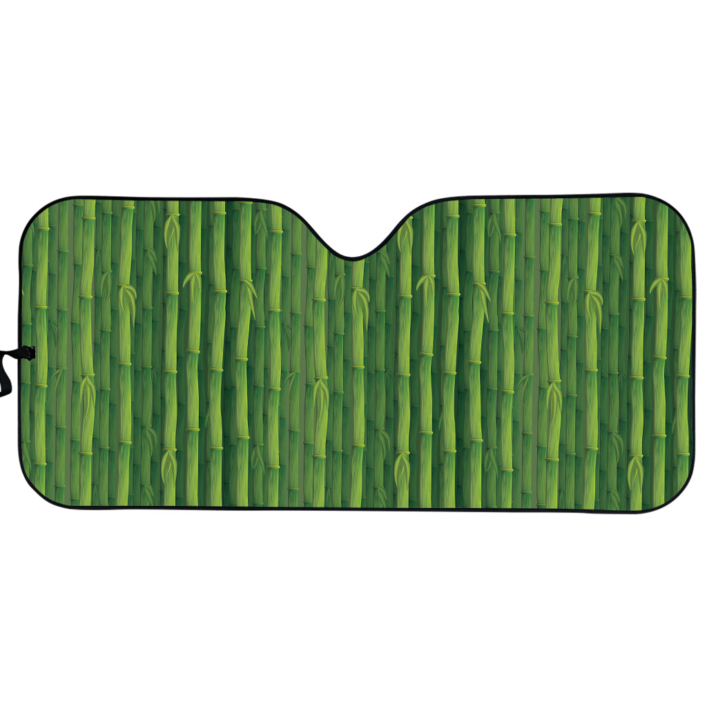 Green Bamboo Tree Pattern Print Car Sun Shade