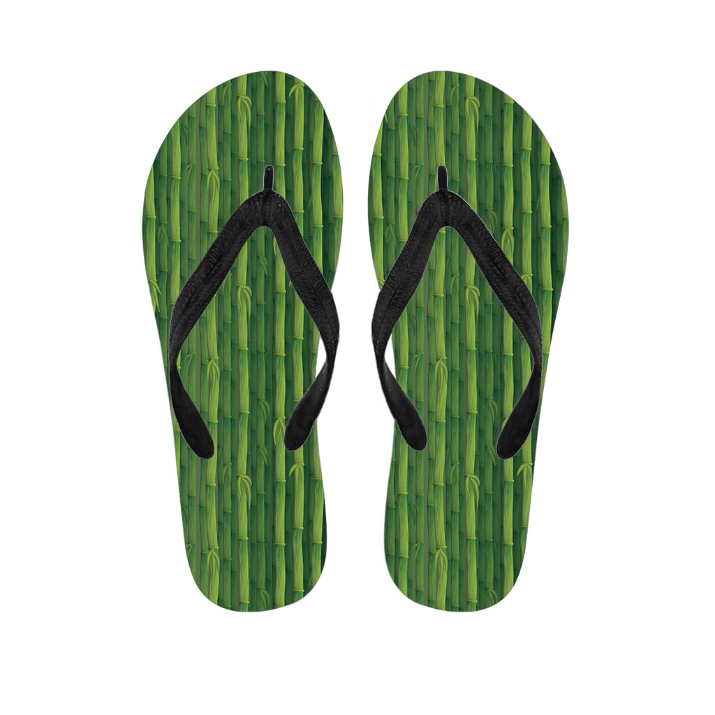 Green Bamboo Tree Pattern Print Flip Flops