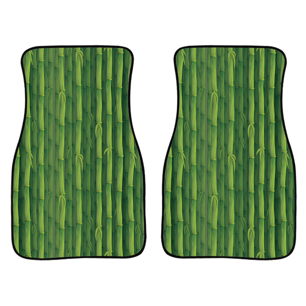 Green Bamboo Tree Pattern Print Front Car Floor Mats