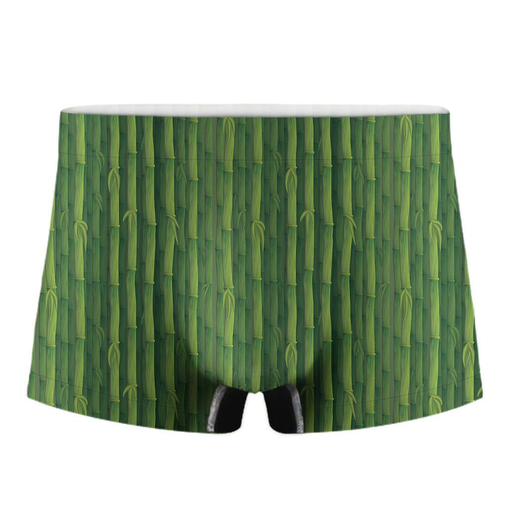 Green Bamboo Tree Pattern Print Men's Boxer Briefs