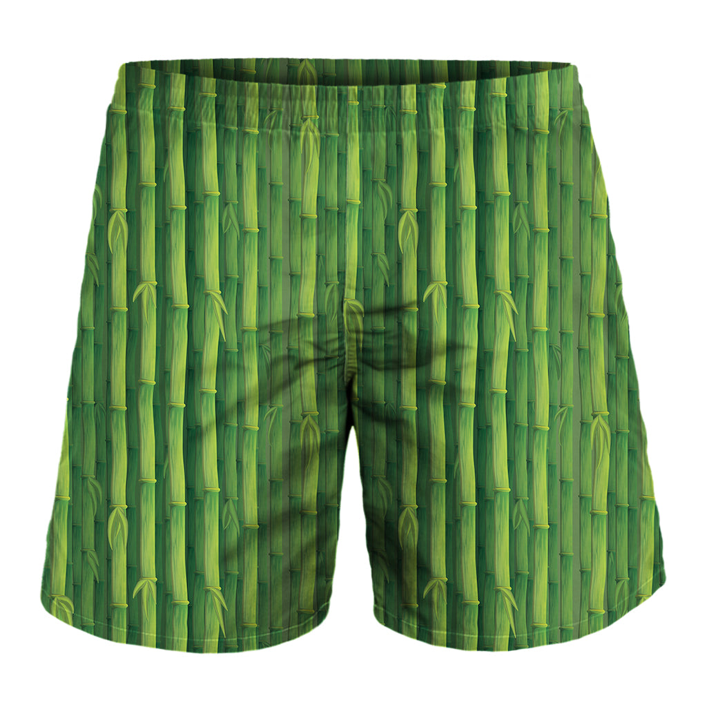 Green Bamboo Tree Pattern Print Men's Shorts