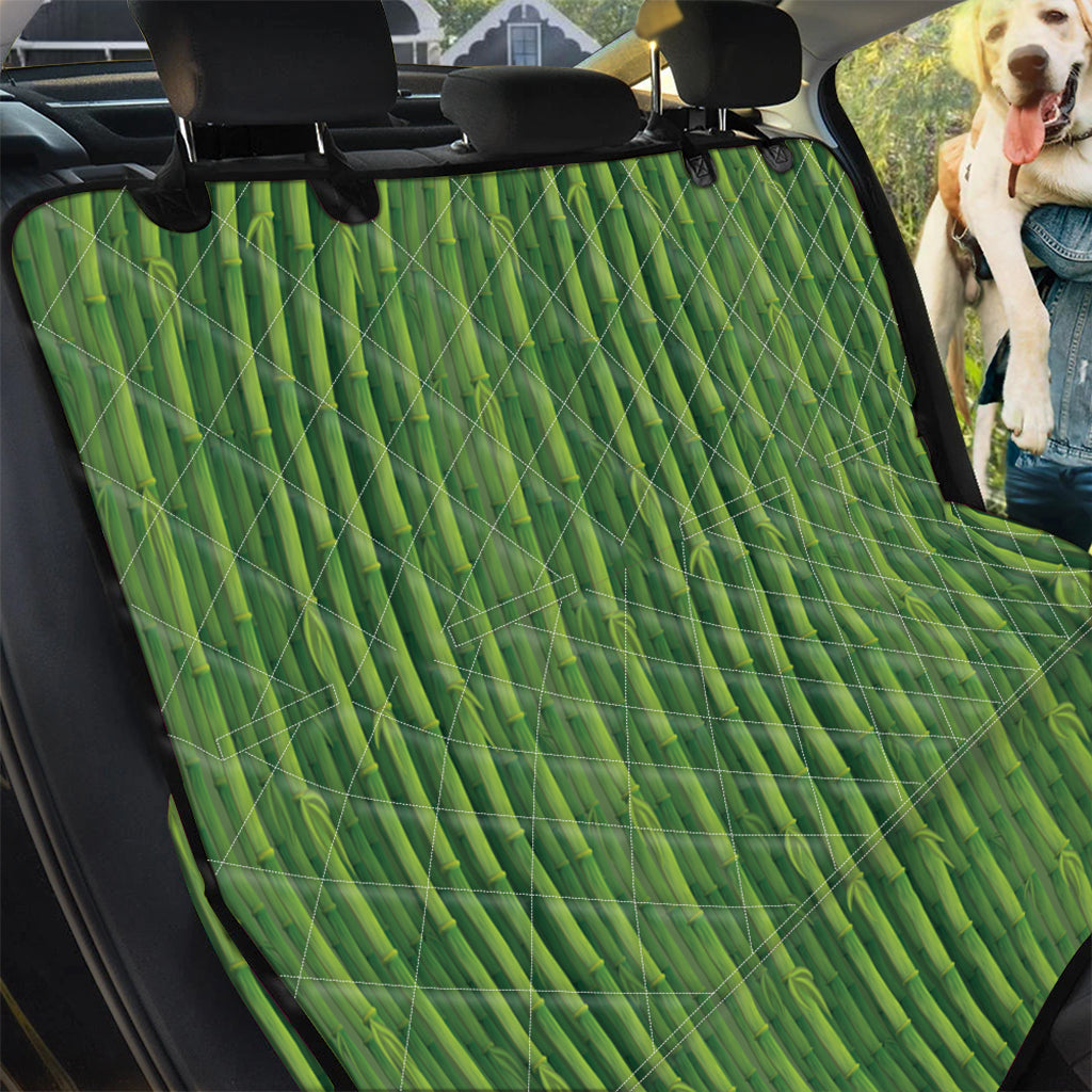 Green Bamboo Tree Pattern Print Pet Car Back Seat Cover