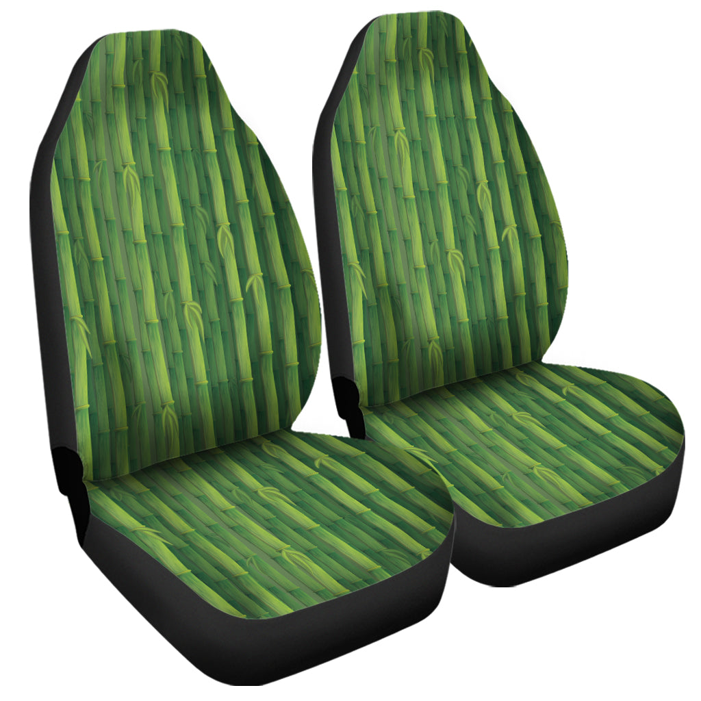 Green Bamboo Tree Pattern Print Universal Fit Car Seat Covers