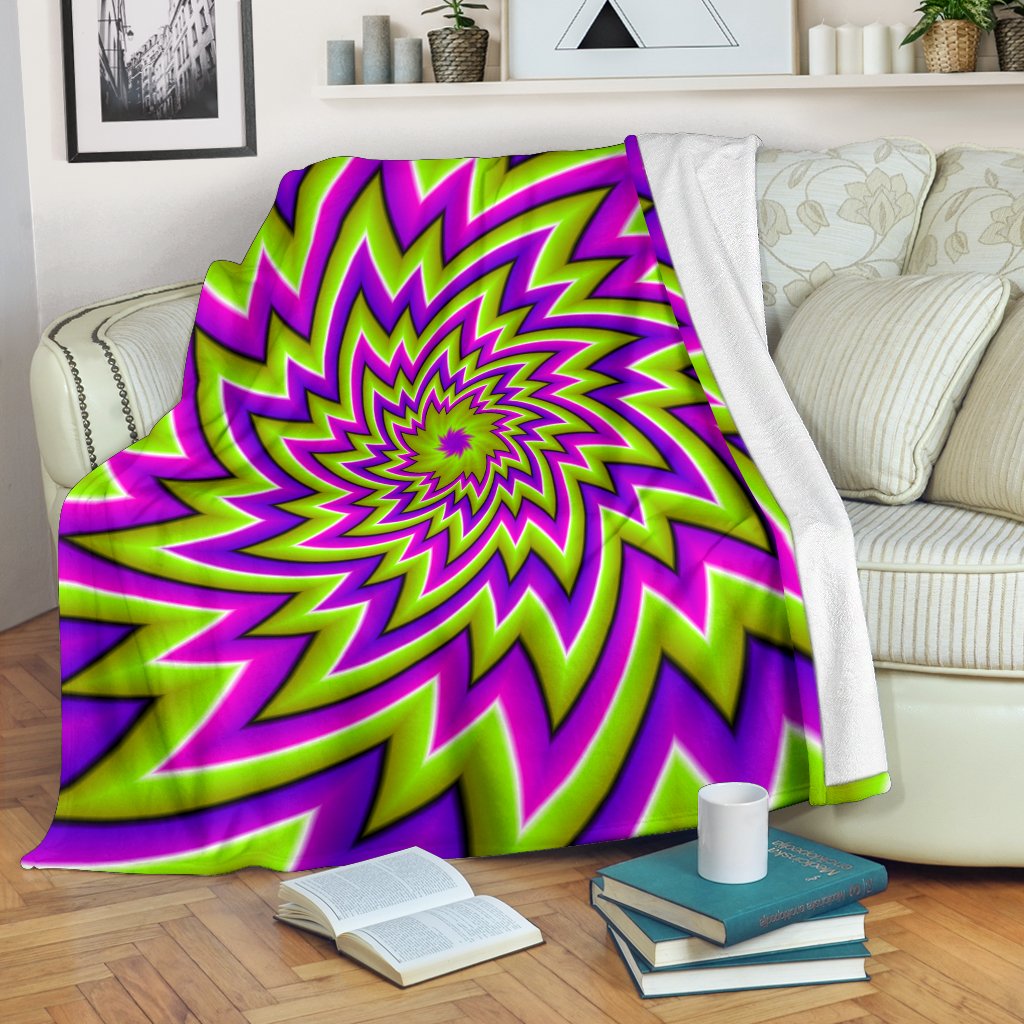 Green Big Bang Moving Optical Illusion Blanket