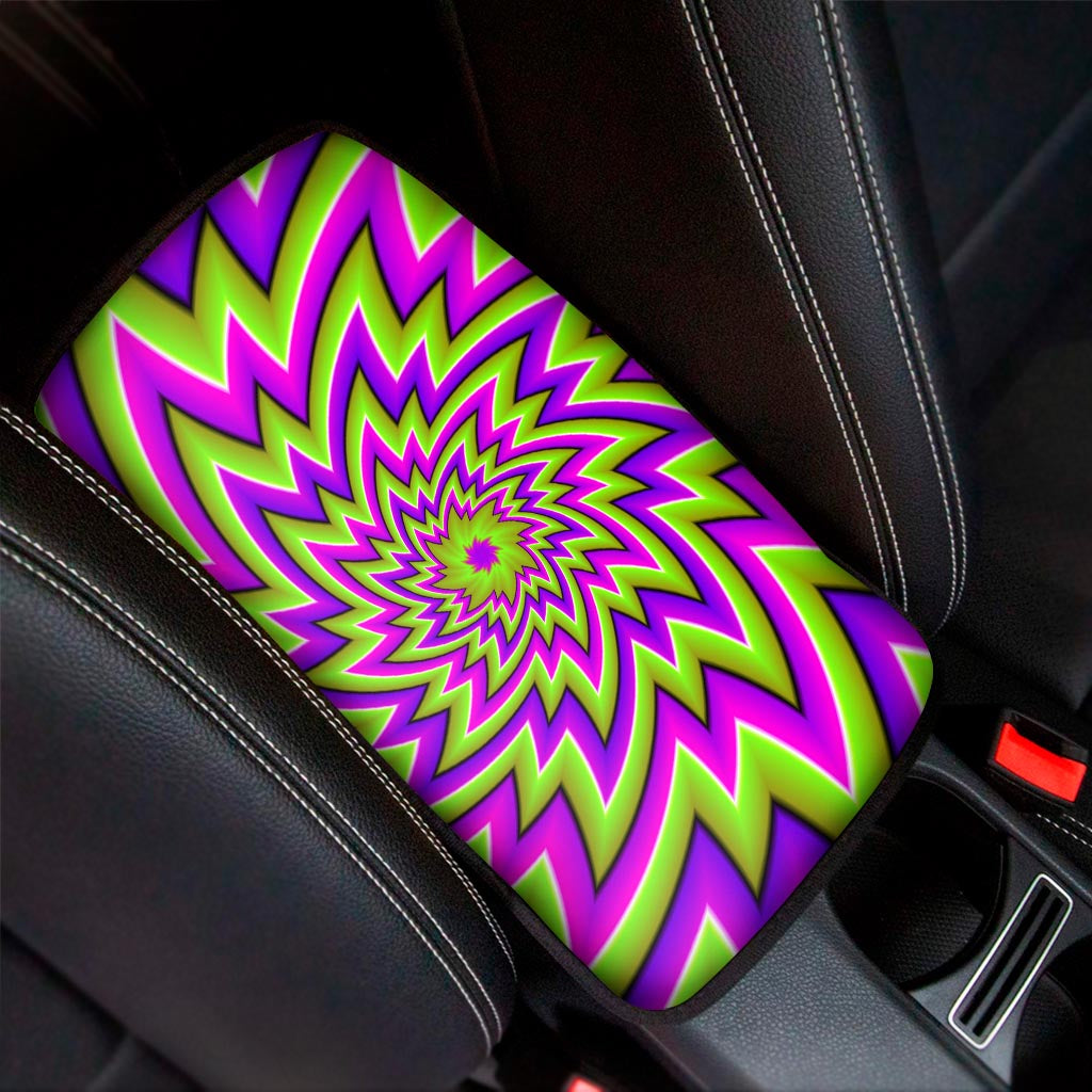 Green Big Bang Moving Optical Illusion Car Center Console Cover