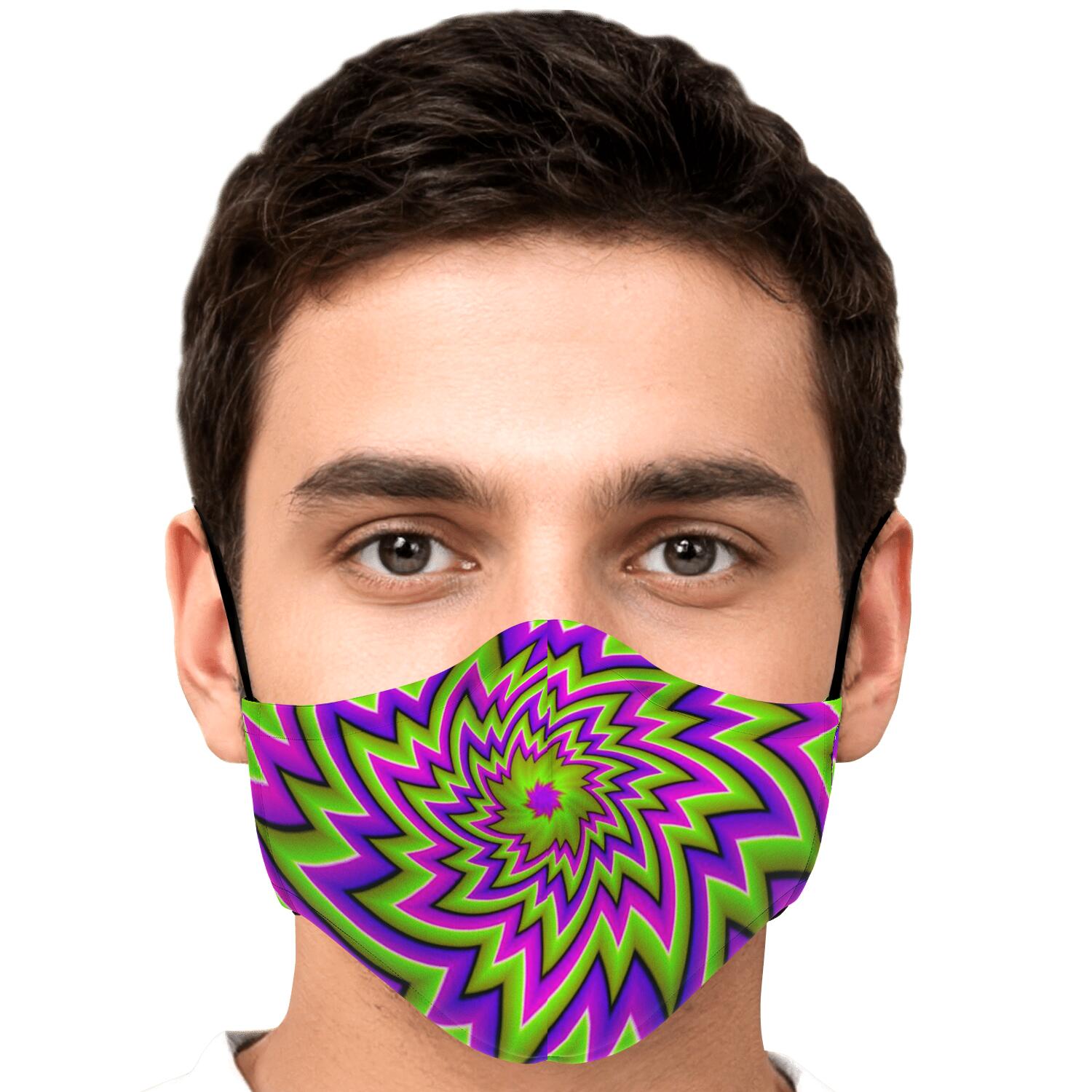 Green Big Bang Moving Optical Illusion Face Mask