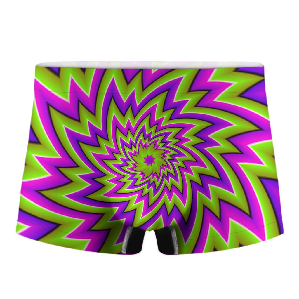 Green Big Bang Moving Optical Illusion Men's Boxer Briefs