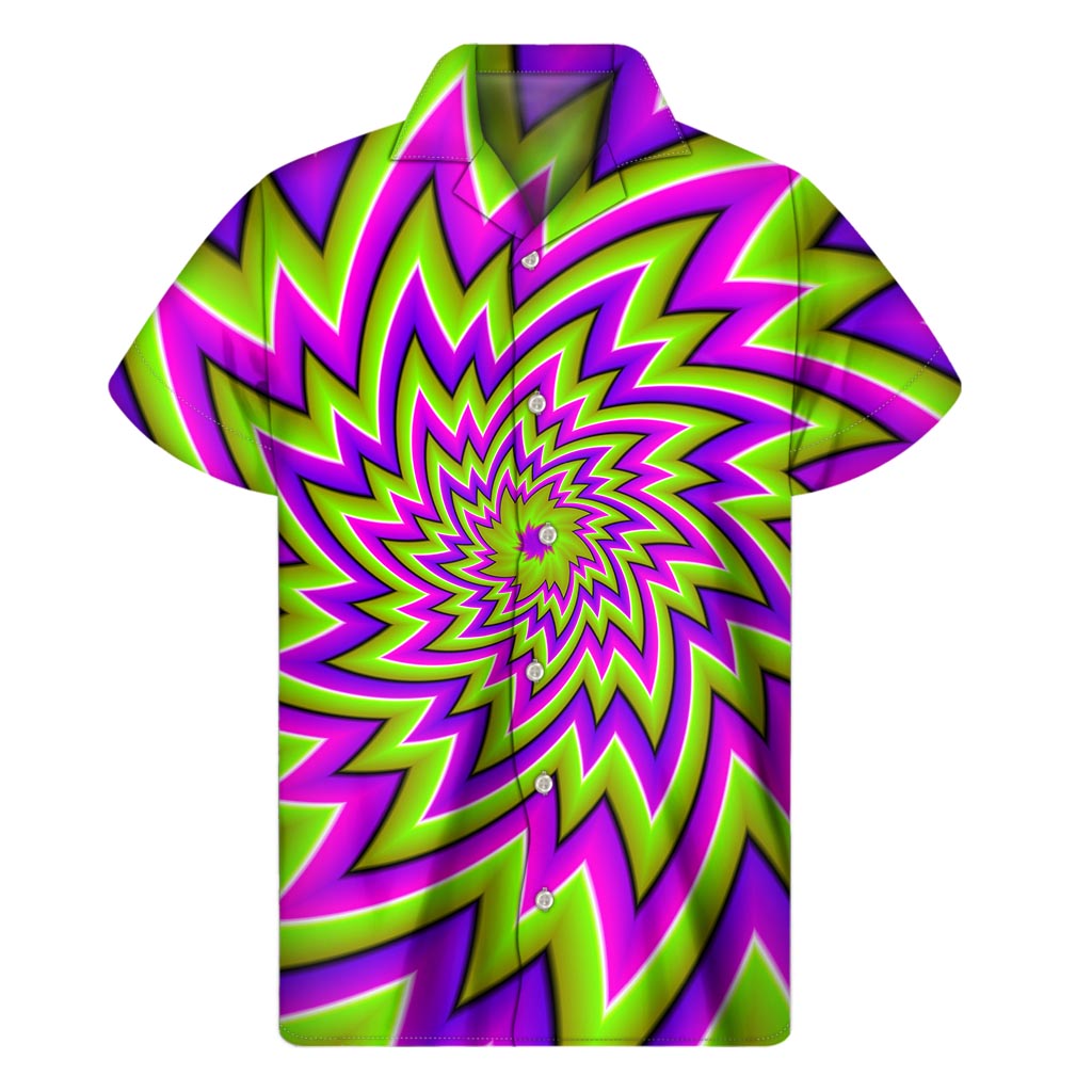 Green Big Bang Moving Optical Illusion Men's Short Sleeve Shirt