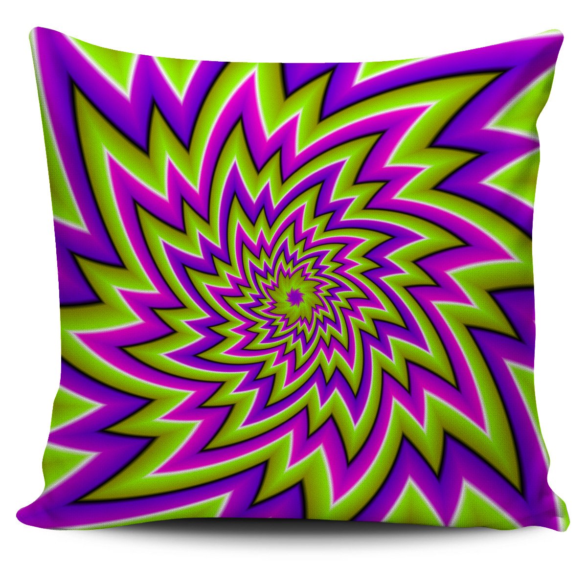 Green Big Bang Moving Optical Illusion Pillow Cover