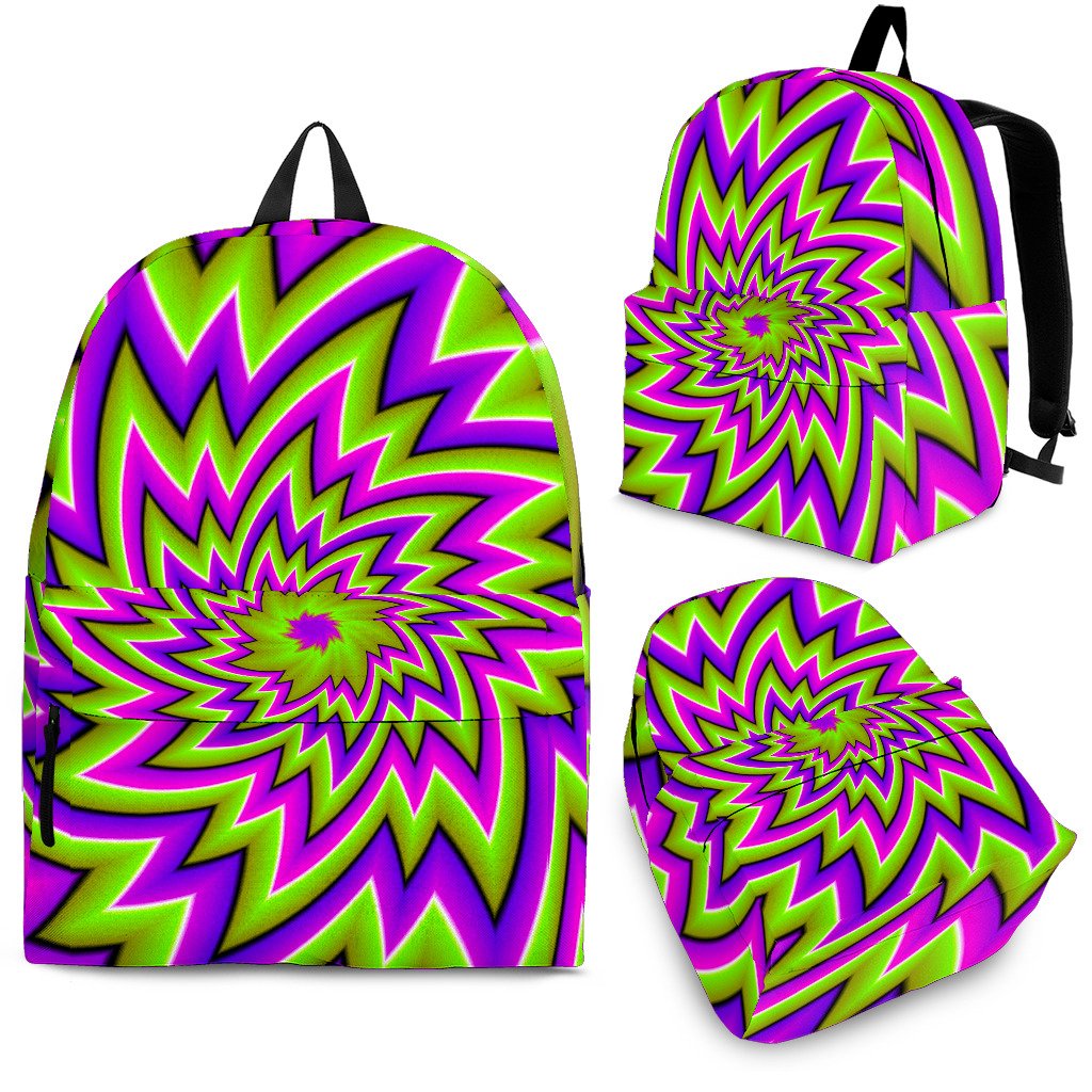 Green Big Bang Moving Optical Illusion School Backpack