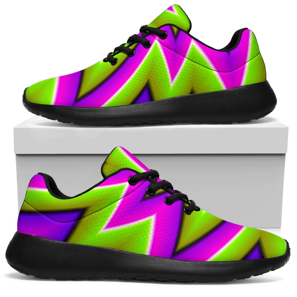 Green Big Bang Moving Optical Illusion Sport Sneakers