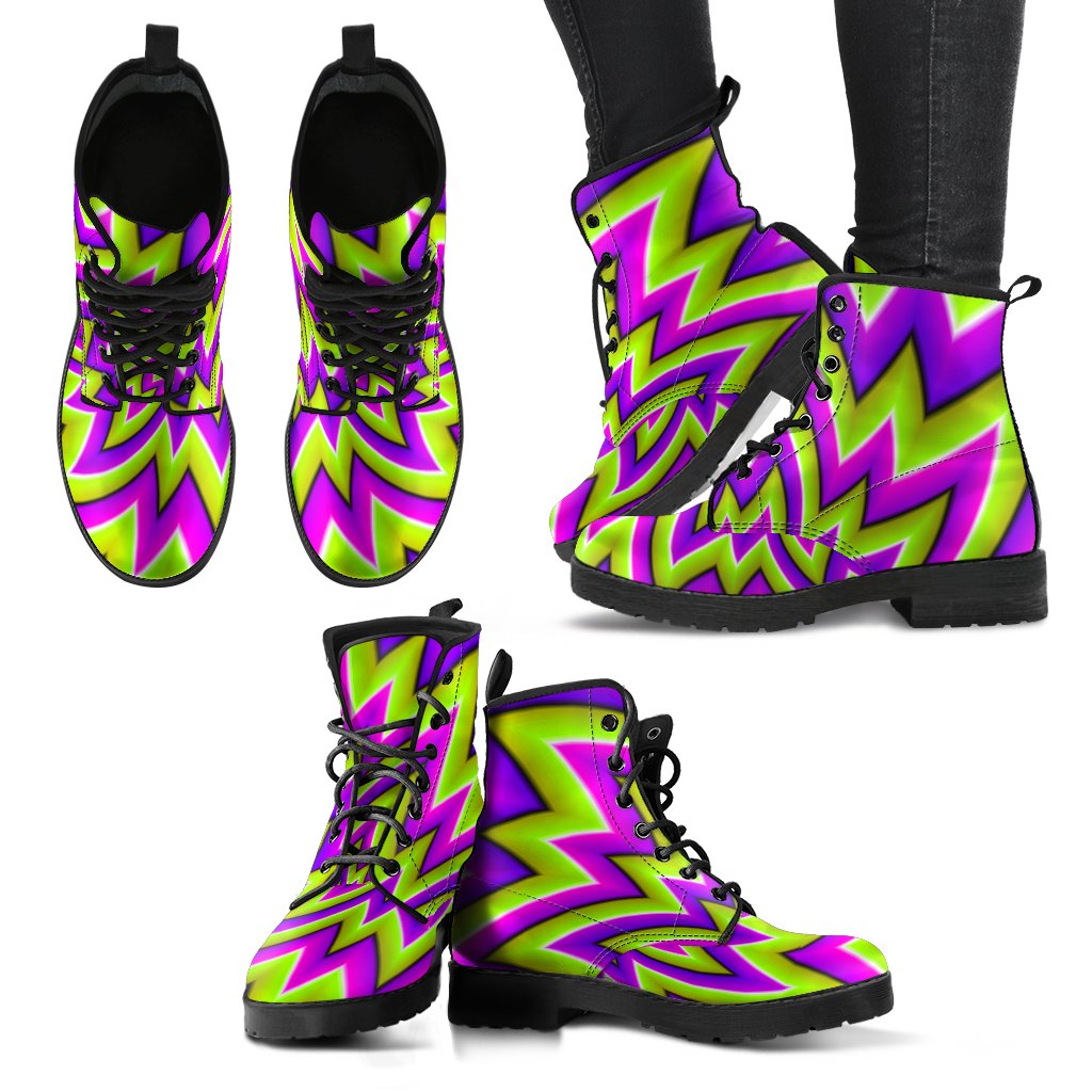 Green Big Bang Moving Optical Illusion Women's Boots