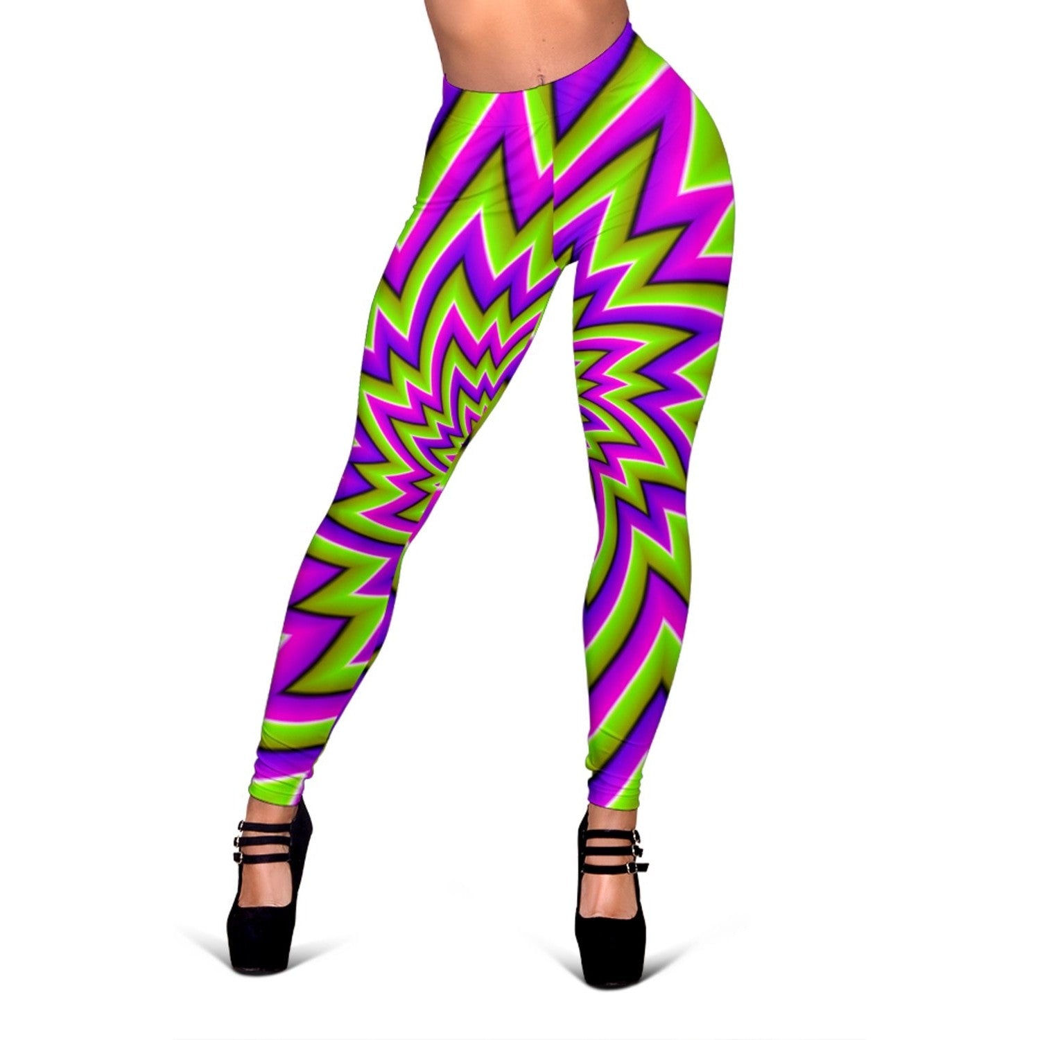 Green Big Bang Moving Optical Illusion Women's Leggings