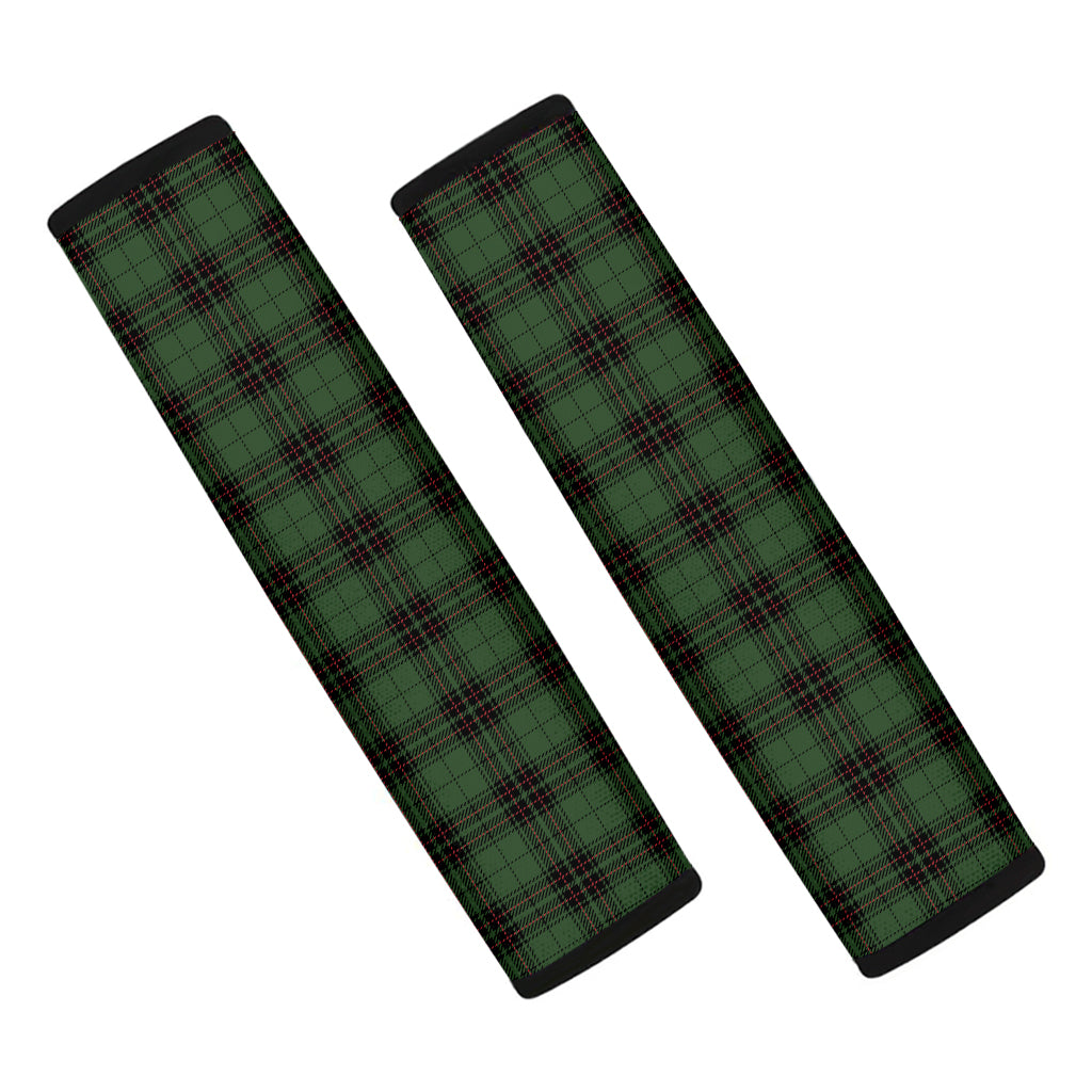 Green Black And Red Tartan Pattern Print Car Seat Belt Covers