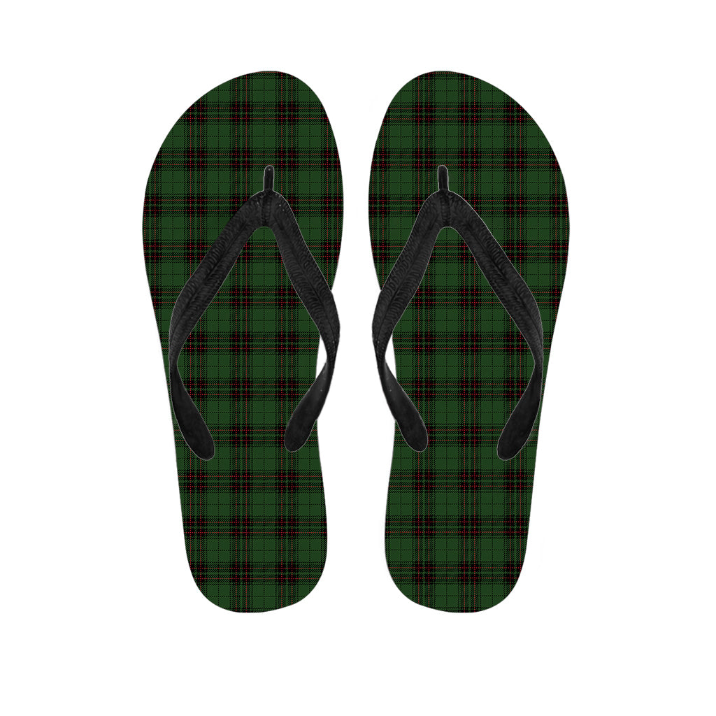 Green Black And Red Tartan Pattern Print Flip Flops