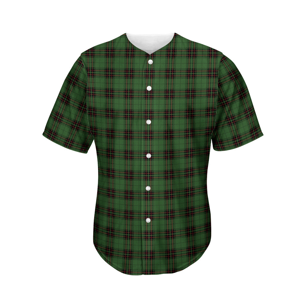 Green Black And Red Tartan Pattern Print Men's Baseball Jersey