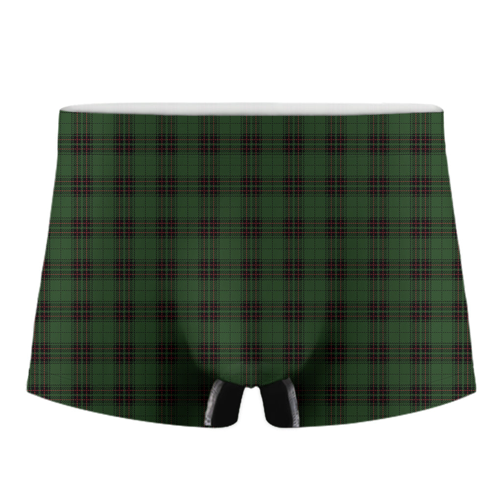 Green Black And Red Tartan Pattern Print Men's Boxer Briefs