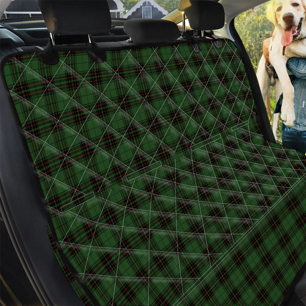 Green Black And Red Tartan Pattern Print Pet Car Back Seat Cover