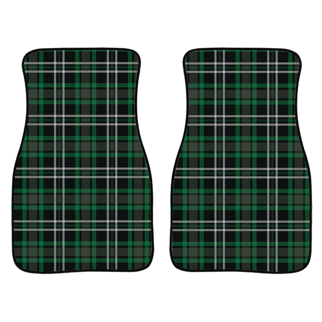 Green Black And White Tartan Print Front Car Floor Mats