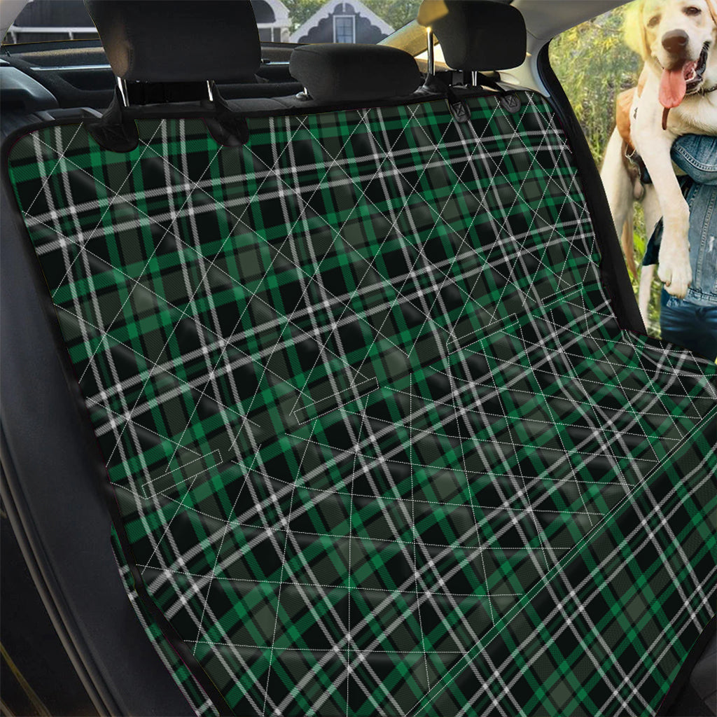 Green Black And White Tartan Print Pet Car Back Seat Cover