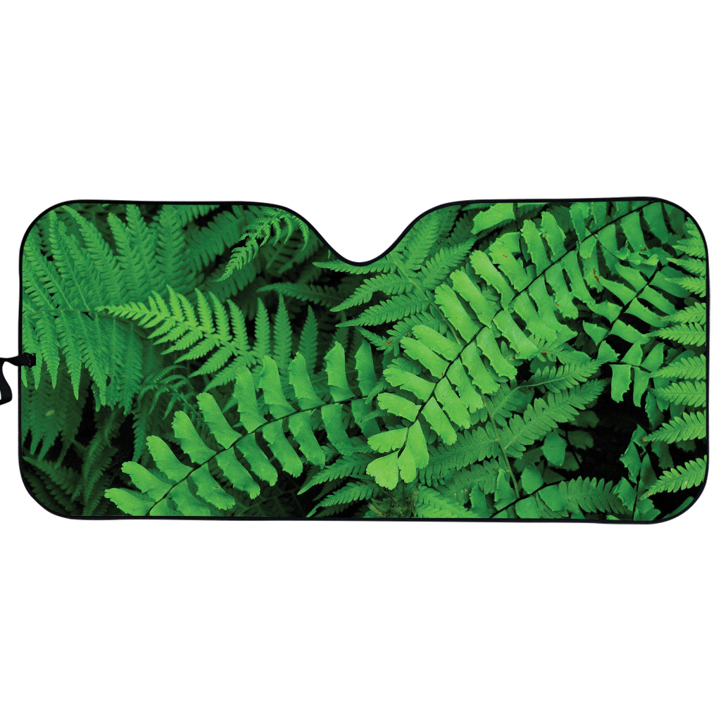 Green Fern Leaf Print Car Sun Shade