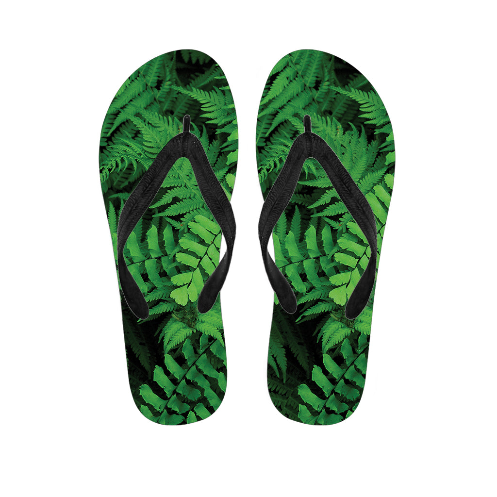 Green Fern Leaf Print Flip Flops