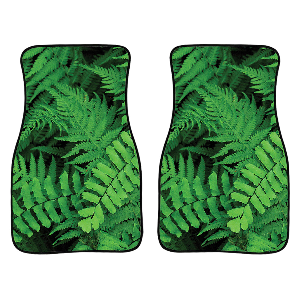 Green Fern Leaf Print Front Car Floor Mats