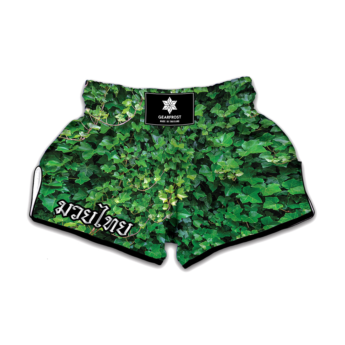 Green Ivy Wall Print Muay Thai Boxing Shorts